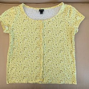 yellow top with flowers XL 14-16 (girl)